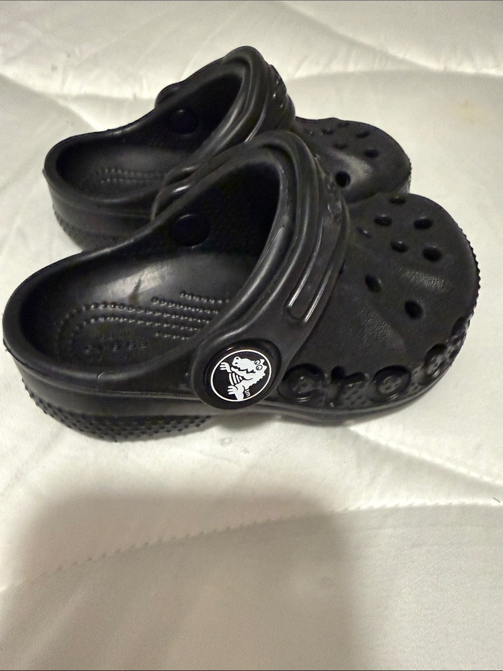 Kids Crocs- Black Slip-On Clog Sandals with Adjustable Heel Strap